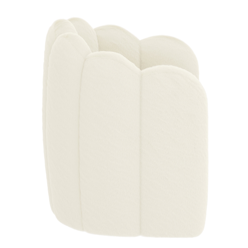 Inspire Modern Faux Fur Accent Chair - Ivory