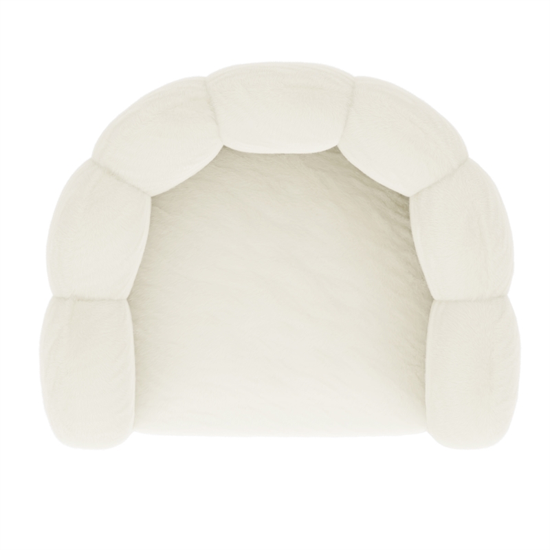 Inspire Modern Faux Fur Accent Chair - Ivory