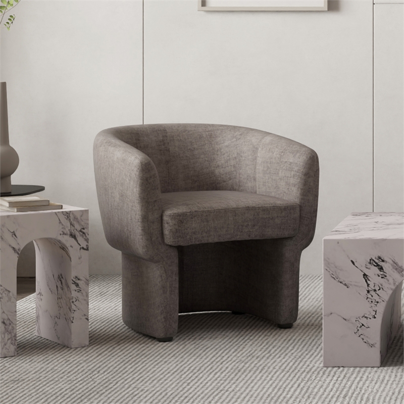 Inspire Contemporary Velvet Accent Chair - Dark Taupe