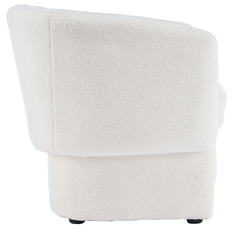 Inspire Contemporary Fabric Accent Chair - White Boucle
