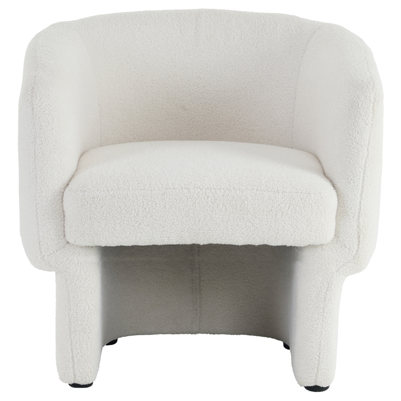 Inspire Contemporary Fabric Accent Chair - White Boucle