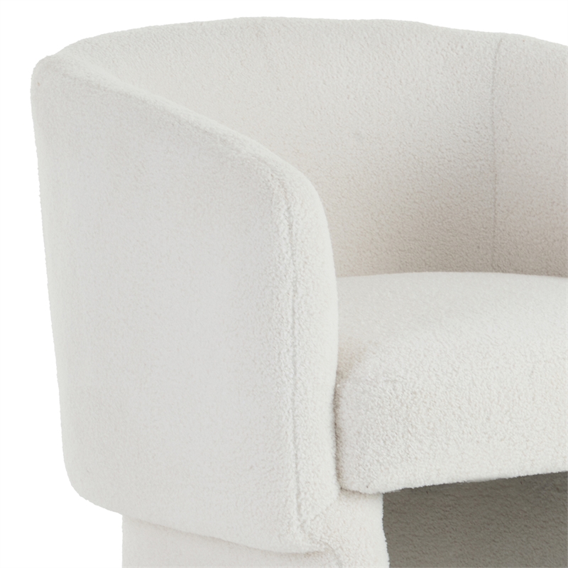 Inspire Contemporary Fabric Accent Chair - White Boucle