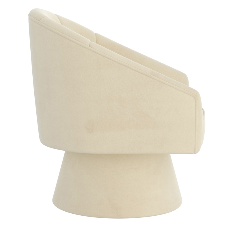 Inspire Modern Velvet Accent Chair - Ivory