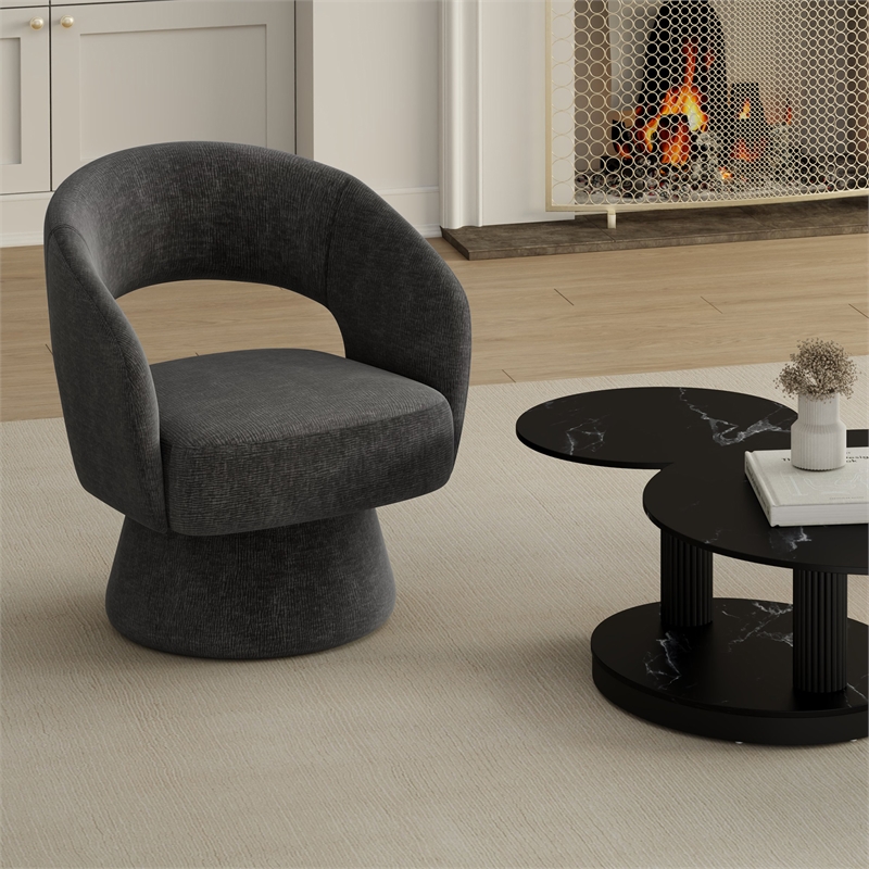 Inspire Modern Fabric Accent Chair - Charcoal