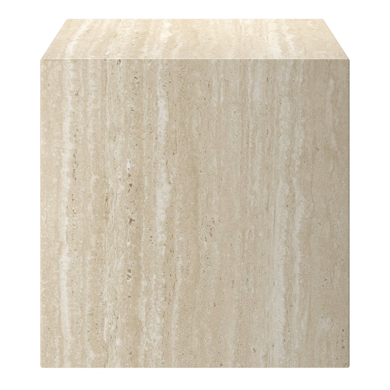 Inspire Contemporary ECC Concrete Square Accent Table - Travertine