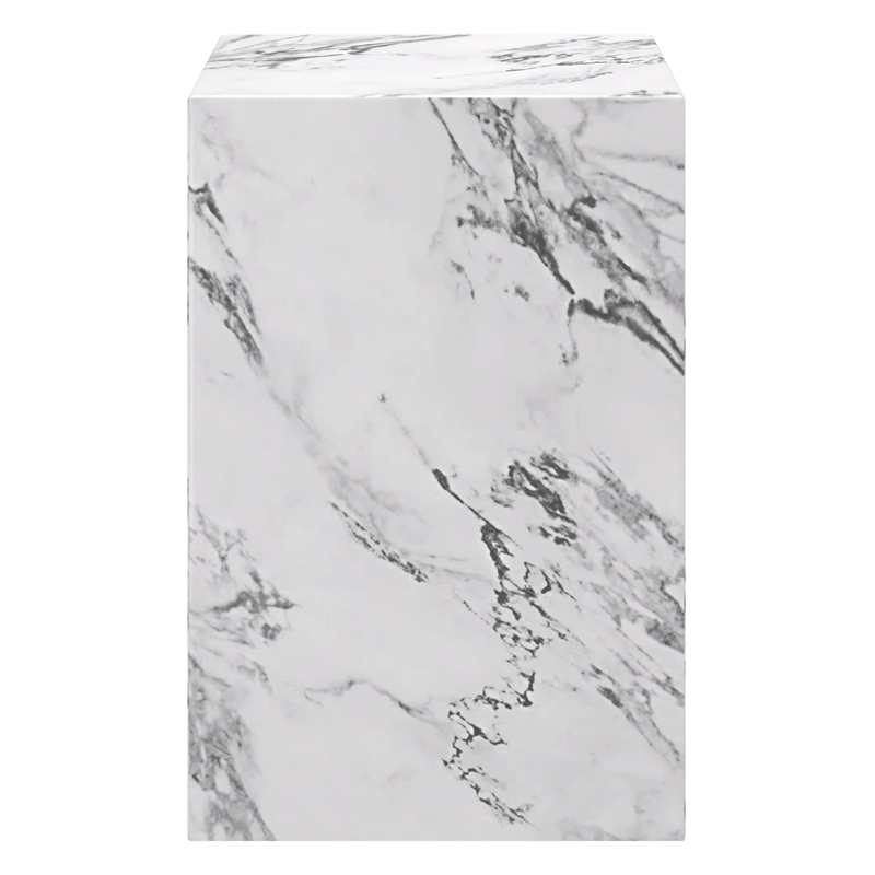 Inspire Contemporary ECC Concrete Square Accent Table in White