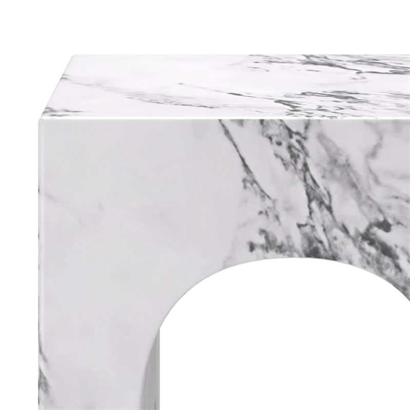 Inspire Contemporary ECC Concrete Square Accent Table in White