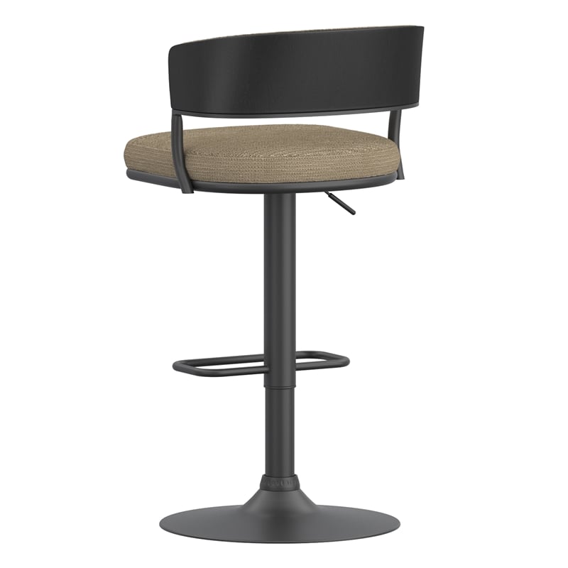 Inspire Fabric Bentwood Metal Adjustable Air-Lift Stool in Beige/Black(Set of 2)