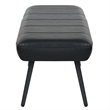 Inspire Mid-Century Modern Faux Leather & Metal Bench - Black & Walnut