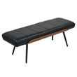 Inspire Mid-Century Modern Faux Leather & Metal Bench - Black & Walnut