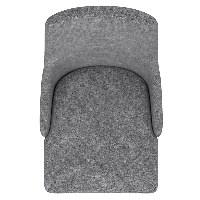 MidCentury Fabric and Metal Dining Chair Set of 2 Grey and Walnut