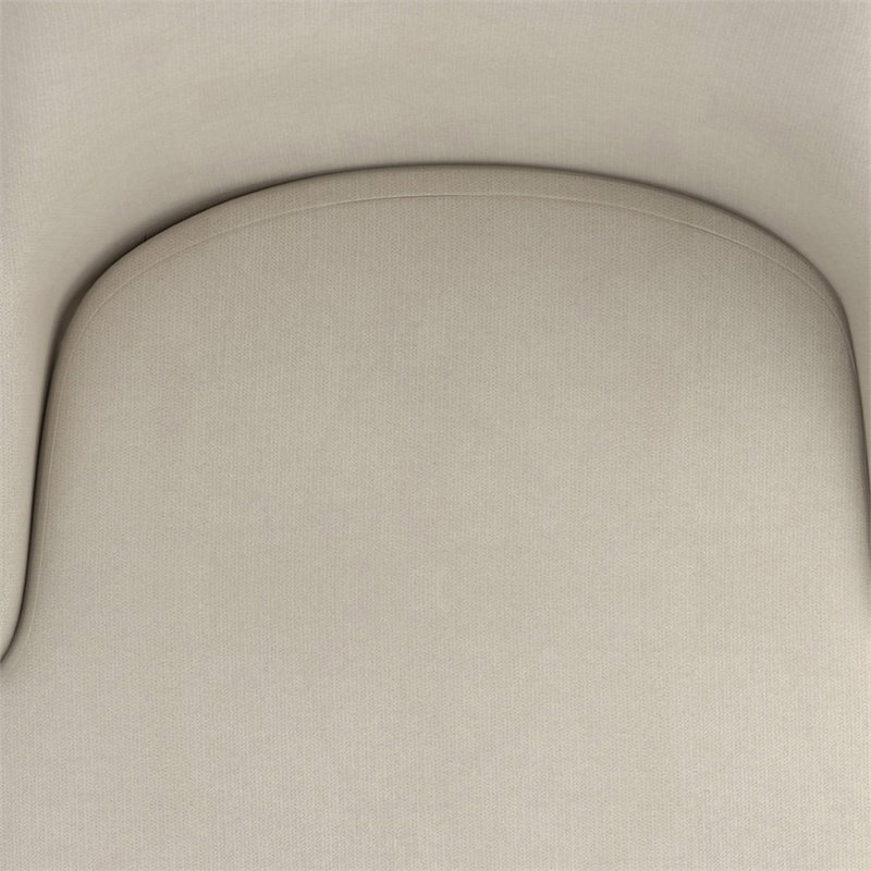 MidCentury Fabric and Metal Dining Chair Set of 2 Beigeand Black