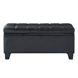 Modern Faux Leather Rectangular Storage Ottoman Bench Black