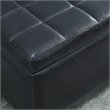 Modern Faux Leather Rectangular Storage Ottoman Bench Black