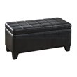 Modern Faux Leather Rectangular Storage Ottoman Bench Black
