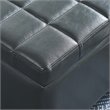 Modern Faux Leather Rectangular Storage Ottoman Bench Grey