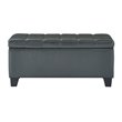 Modern Faux Leather Rectangular Storage Ottoman Bench Grey