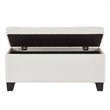 Modern Faux Leather Rectangular Storage Ottoman Bench White
