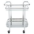 Contemporary Metal and Glass 2tier Bar Cart Chrome