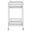 Contemporary Metal and Glass 2tier Bar Cart Chrome