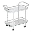 Contemporary Metal and Glass 2tier Bar Cart Chrome