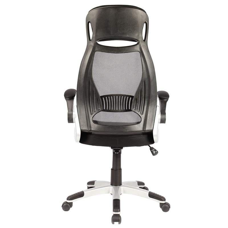 Modern Fabric and Metal Office Chair Grey and Black