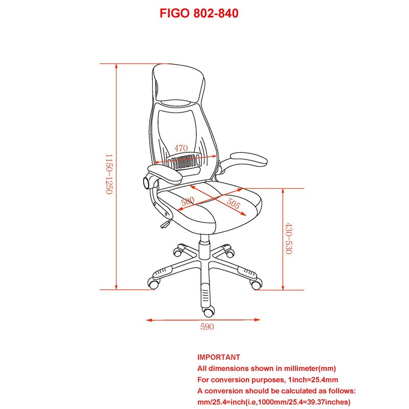 Modern Fabric and Metal Office Chair Grey and Black