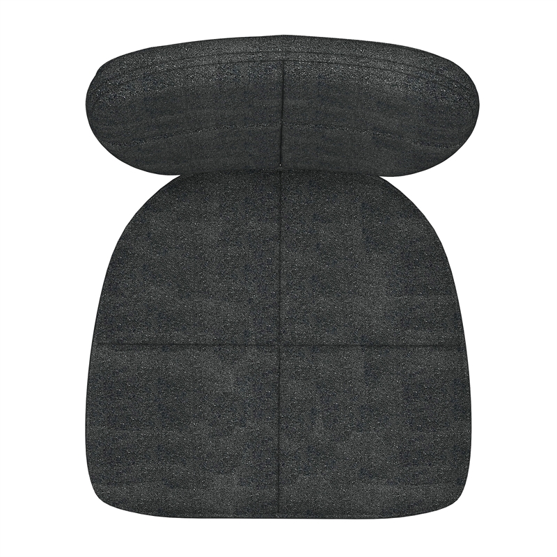 Modern Fabric and Metal Dining Chair Set of 2 Charcoal and Black