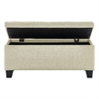 Modern Fabric Upholstered Rectangular Storage Ottoman Bench Beige