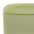 WHI Modern Fabric Round Storage Ottoman Green Natural