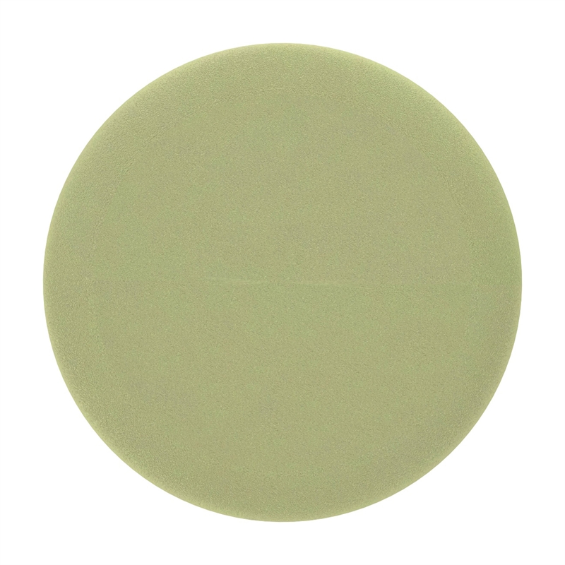 WHI Modern Fabric Round Storage Ottoman Green Natural