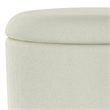 WHI Modern Fabric Round Storage Ottoman White Natural