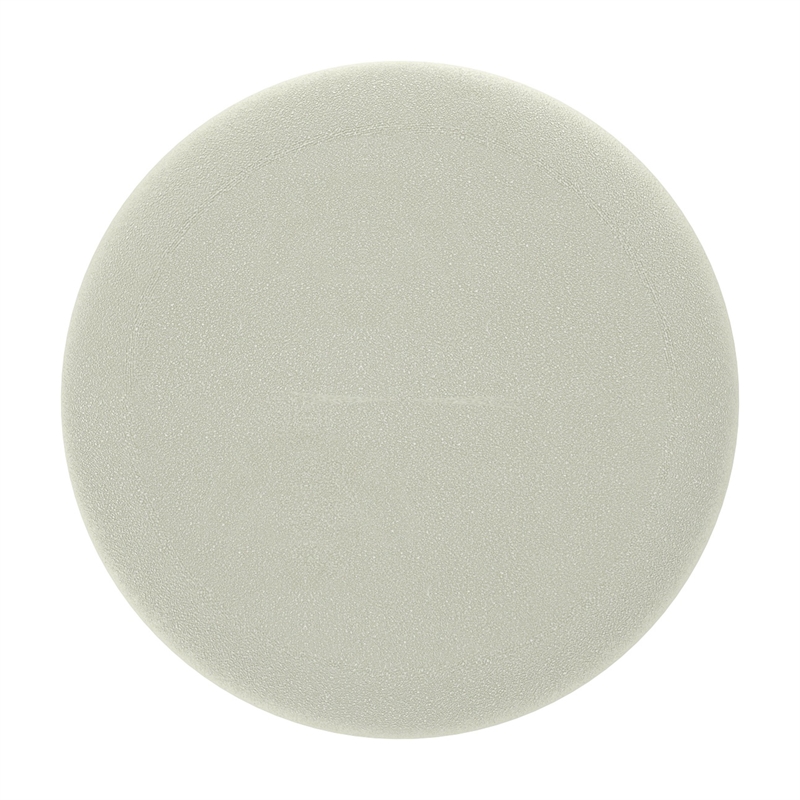 WHI Modern Fabric Round Storage Ottoman White Natural