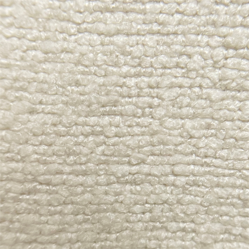 WHI Modern Fabric Round Storage Ottoman White Natural