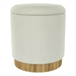 WHI Modern Fabric Round Storage Ottoman White Natural