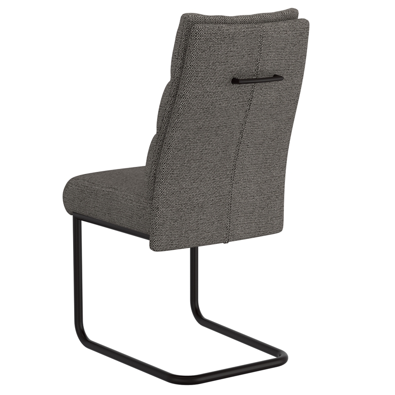 WHI Modern Fabric Metal Dining Chair Set of 2 Charcoal Black