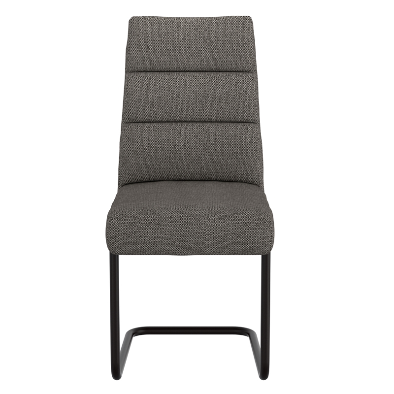 WHI Modern Fabric Metal Dining Chair Set of 2 Charcoal Black
