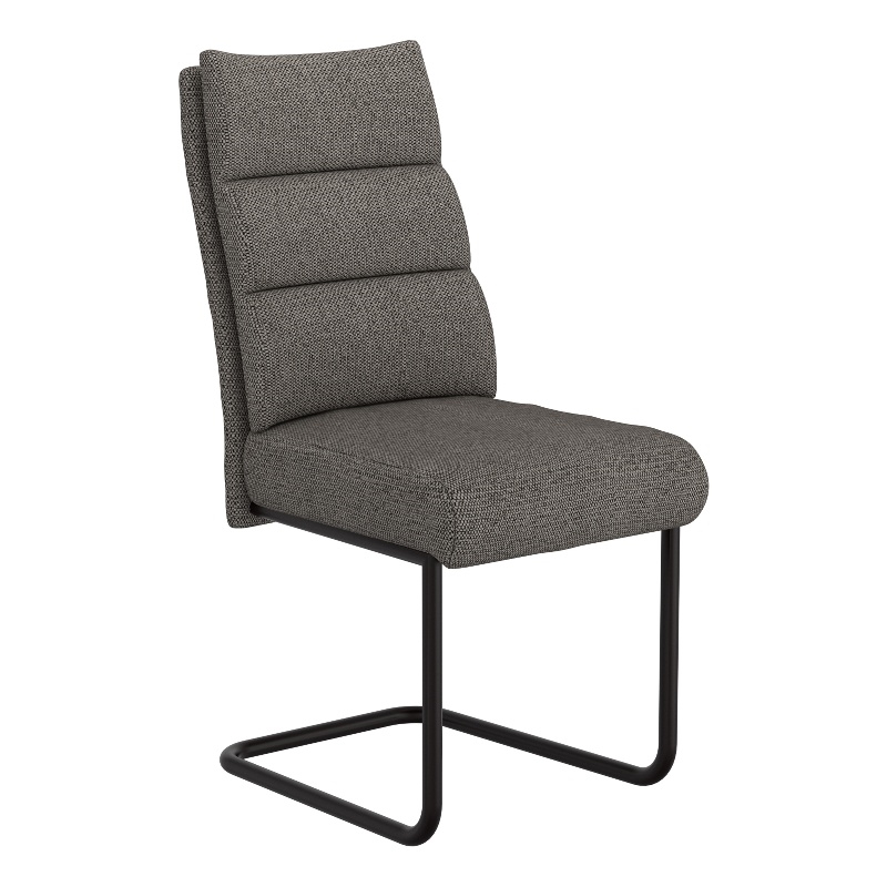 WHI Modern Fabric Metal Dining Chair Set of 2 Charcoal Black
