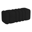 WHI Contemporary Boucle Fabric Large Ottoman Bench Black