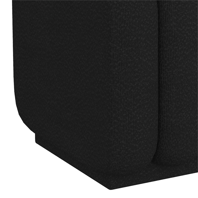 WHI Contemporary Boucle Fabric Small Square Ottoman Black