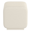 WHI Contemporary Boucle Fabric Small Square Ottoman Ivory