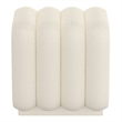 WHI Contemporary Boucle Fabric Small Square Ottoman Ivory