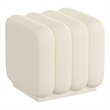 WHI Contemporary Boucle Fabric Small Square Ottoman Ivory