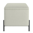 WHI Modern Fabric Metal Storage Ottoman Bench White Black