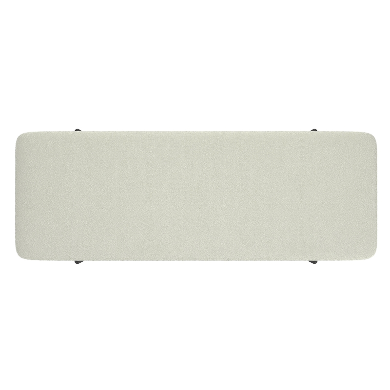 WHI Modern Fabric Metal Storage Ottoman Bench White Black