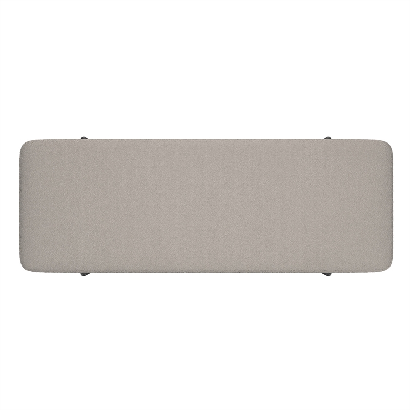 WHI Modern Fabric Metal Storage Ottoman Bench Grey Black