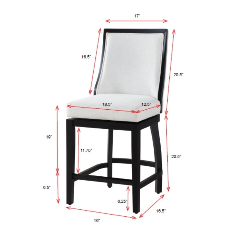 Katherine 24in Swivel Barstool - Black