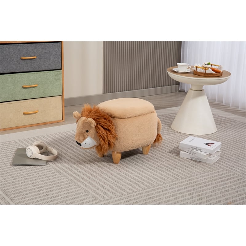 Home 2 Office Kids Lion Animal Storage Ottoman Stool - Furniture for all rooms