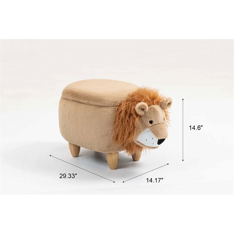 Home 2 Office Kids Lion Animal Storage Ottoman Stool - Furniture for all rooms