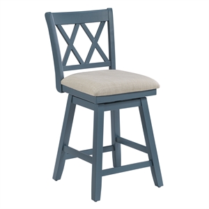 Home 2 Office 24&quot Brookline Swivel wood Barstool in Soft Blue Finish